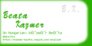 beata kazmer business card